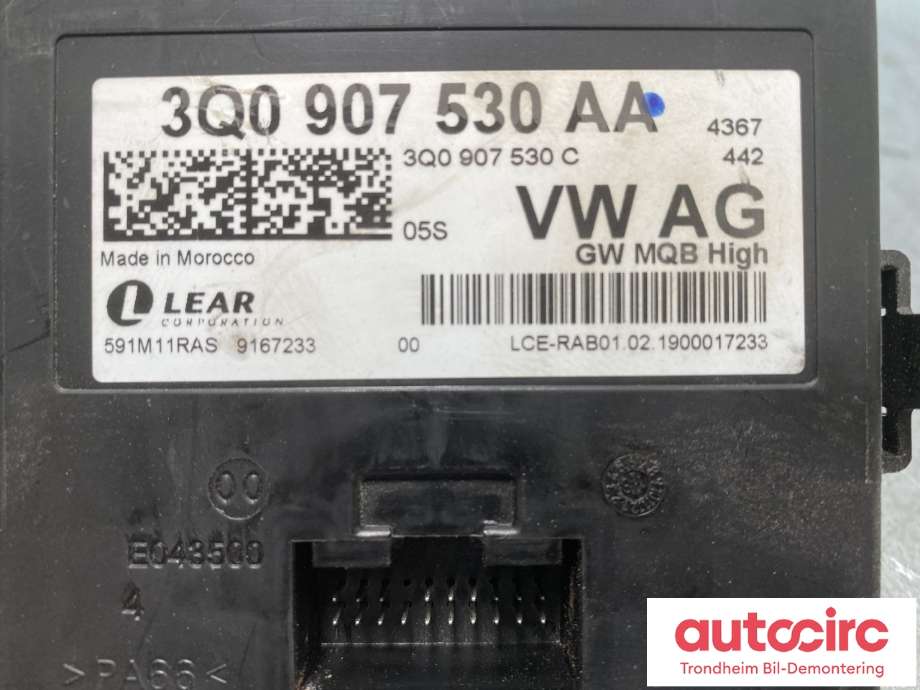 Styreenhet diverse til VW Tiguan 2016-2020 (Type II, Fase 1) (3Q0907530AA|)