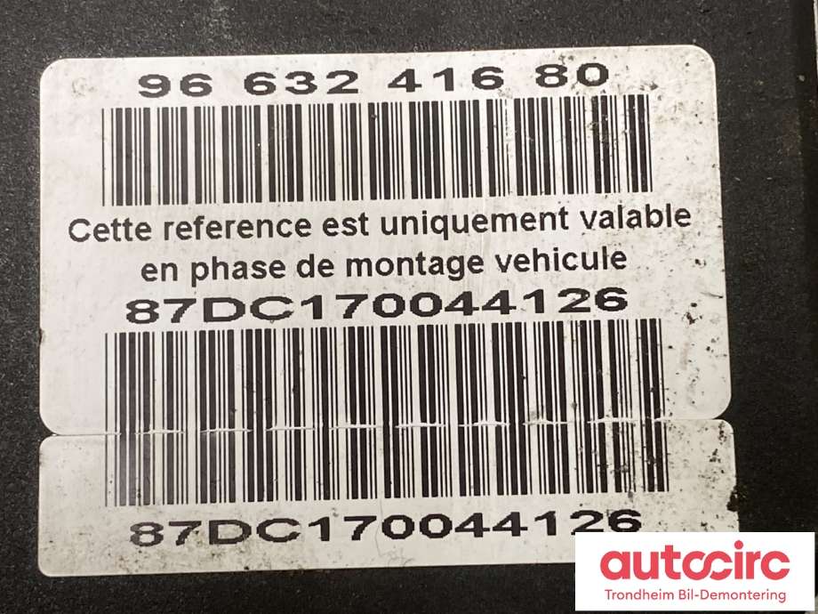 ABS sentral til Peugeot 307 2005-2008 (Fase 2) (9663241680|4541 Q4|16 826 075 80| 4541 Q5)