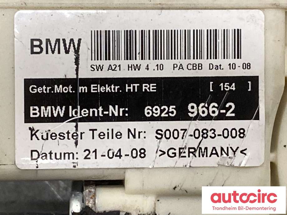 Ruteheis høyre bak til BMW X3 2007-2010 (Fase 2) (E83) (E83) (6925966|67626925966|51 35 3 448 251)