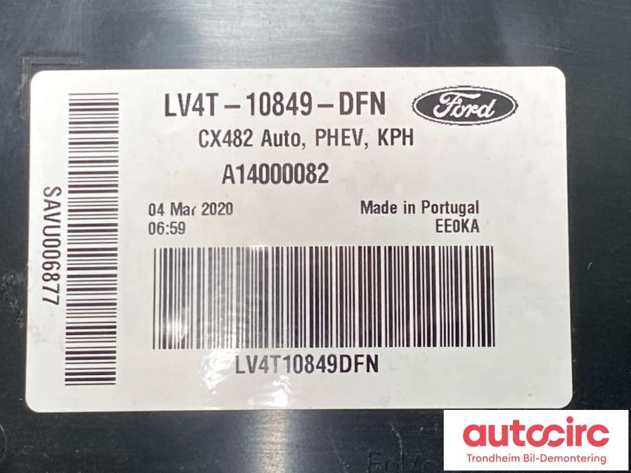 Instrumentpanel til Ford Kuga 2019-->> (Type III)  (LV4T-10849-DFN|2824301|NV4T-10849-DGH)