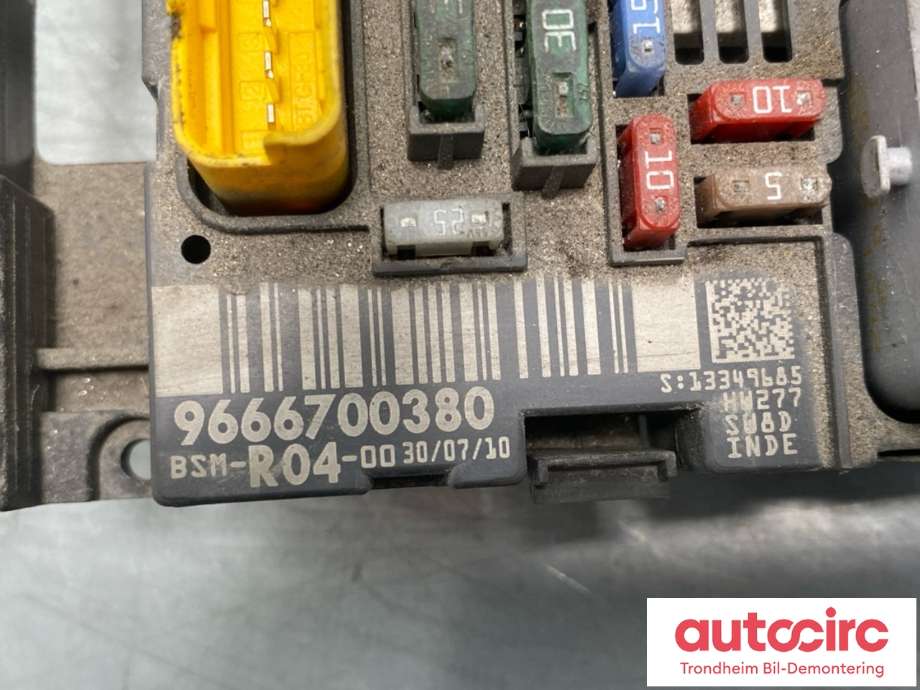 Sikringsboks motorrom til Citroën Berlingo 2008-2015 (Type II, Fase 1) (98 070 287 80|)