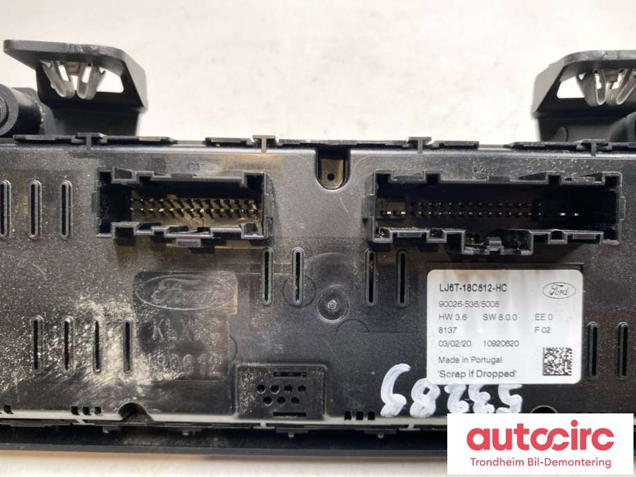 Varmeapparat betjening til Ford Kuga 2019-->> (Type III)  (LJ6T-18C612-HC|LJ6T-18C612-HD|2534670)