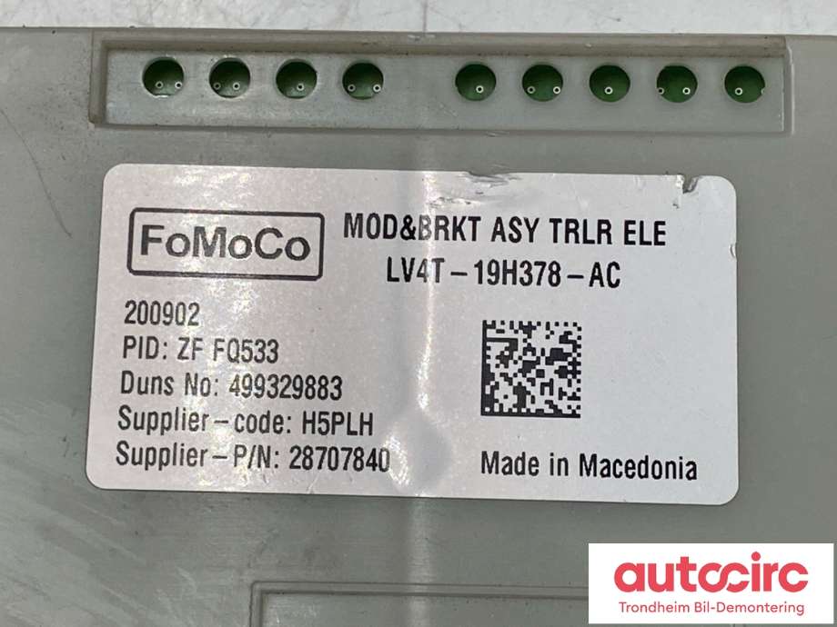 Styreenhet hengerfeste til Ford Kuga 2019-->> (Type III) (LV4T-19H378-AC|LV4T-19H378-AE|2636989)
