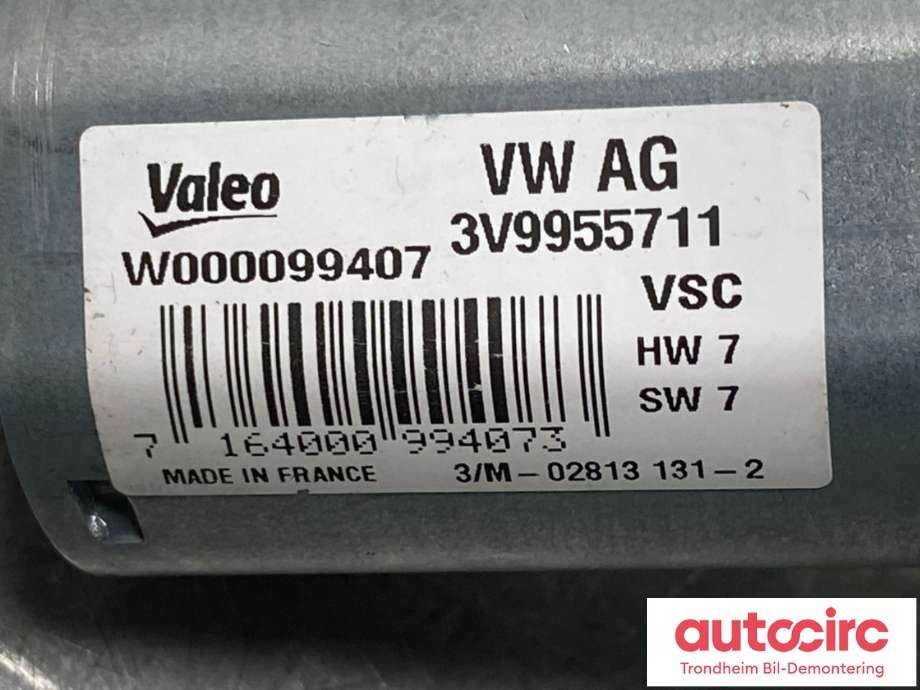 Viskermotor bakrute til Škoda Superb 2015-->> (Type III) (3V9955711|W000099407|)