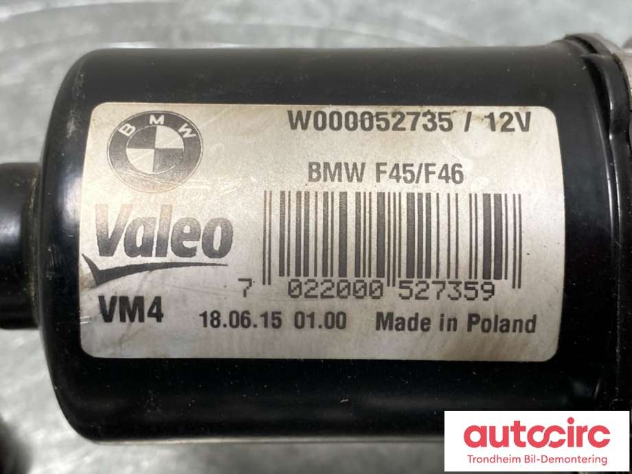Viskermotor frontrute komplett m/overføring til BMW 2-Serie, Active/Gran Tourer 2014-->> (F45/F46) (F45/F46) (VALEO|61 61 7 301 045|)
