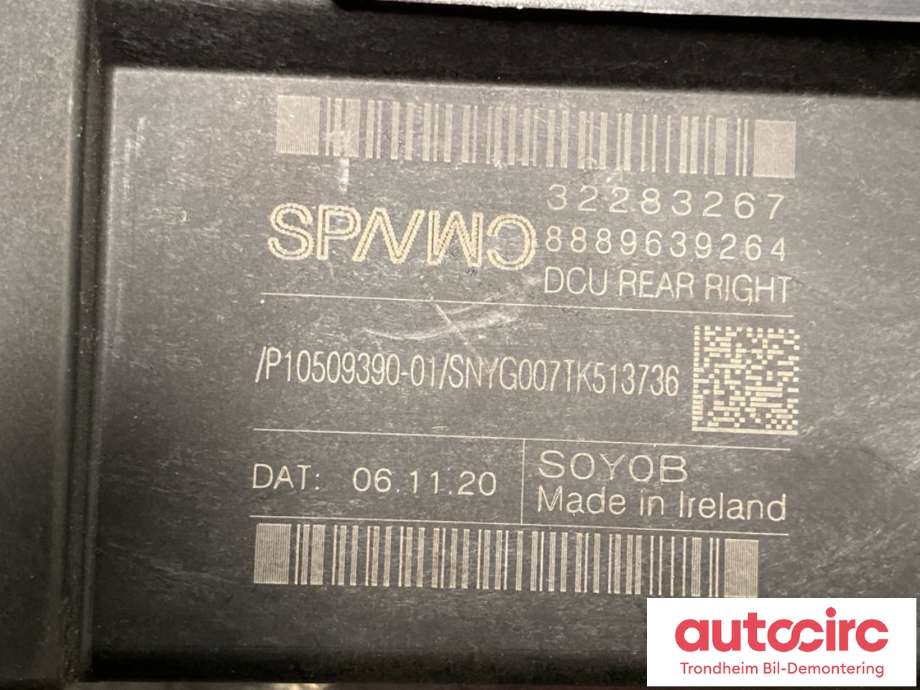 Ruteheis, kun motor, høyre bak til Volvo XC90 2015-2025 (Type II) (32283267|31349759|)