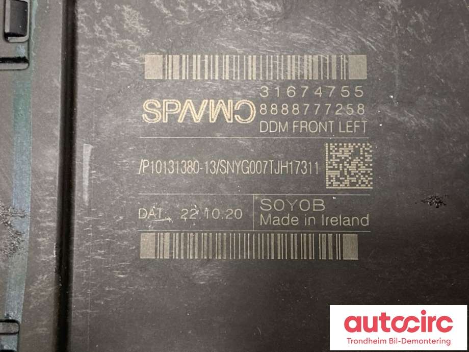 Ruteheis, kun motor, venstre foran til Volvo XC90 2015-2025 (Type II) (31674755|31440411|)