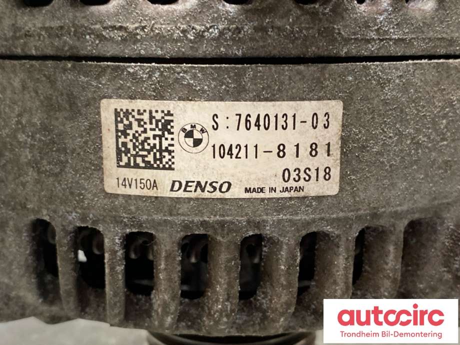 Dynamo til BMW 2-Serie, Active/Gran Tourer 2014-->> (F45/F46) (F45/F46) (DENSO|12 31 7 640 875|12 31 7 646 814|)