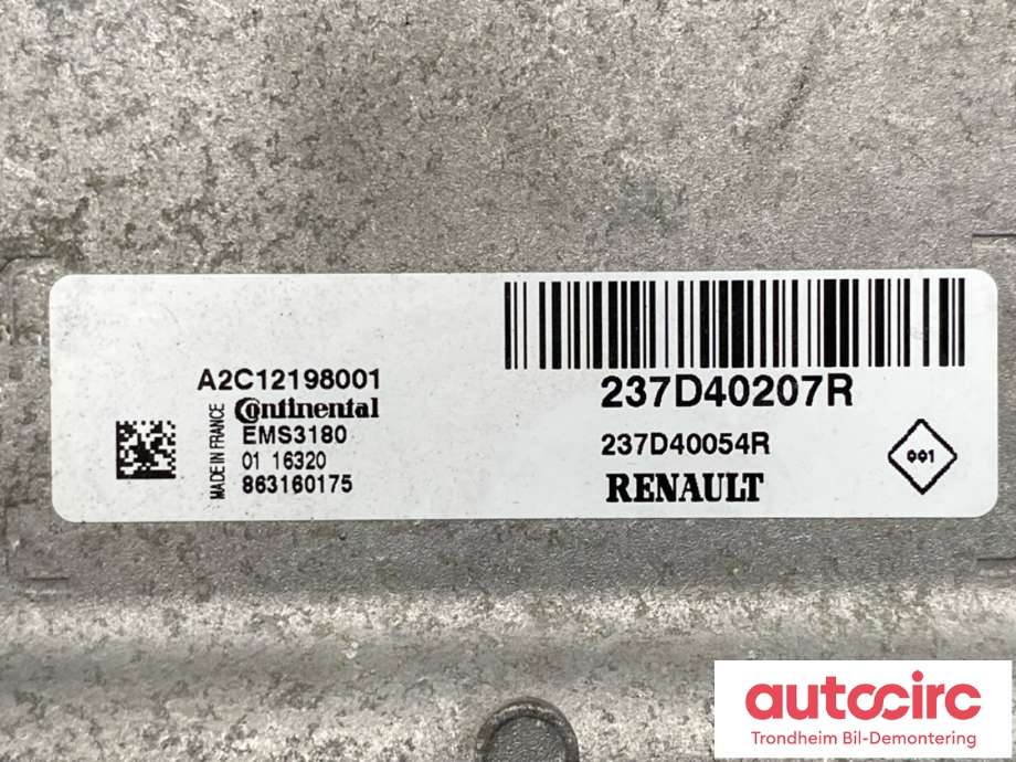 Styreenhet motor til Renault Zoe 2013-2019 (Fase 1)  (CONTNENTAL|237D40289R|)