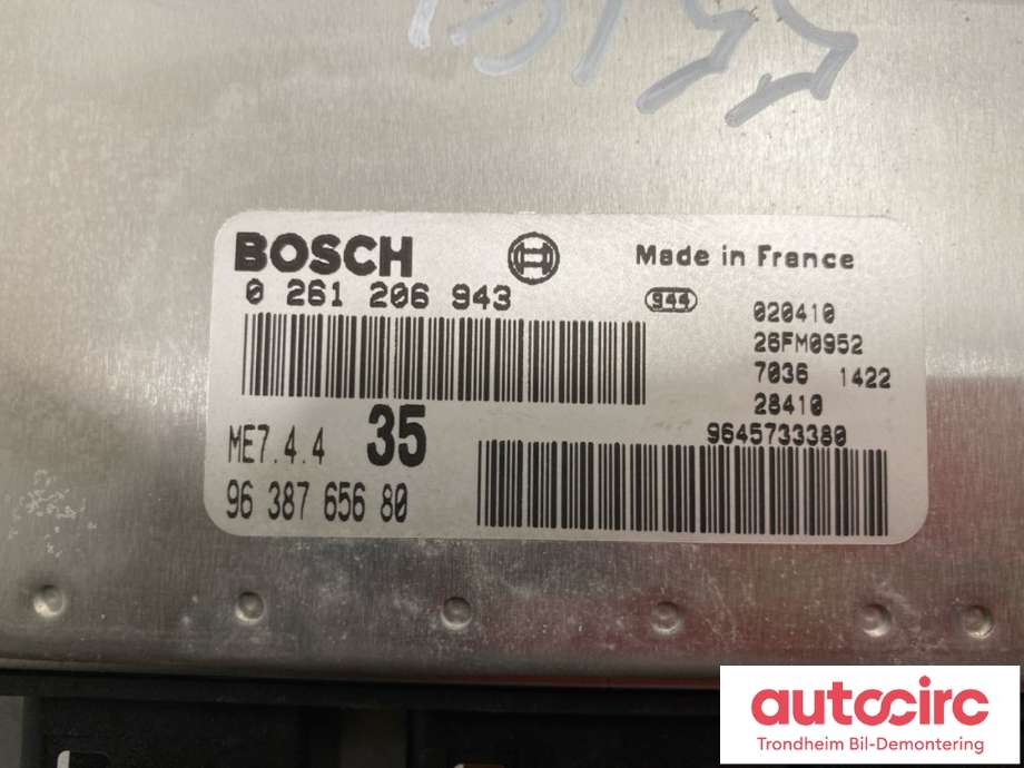 Styreenhet motor til Peugeot 307 2001-2004 (Fase 1)  (BOSCH|96 387 656 80|1940 61|9645733380)