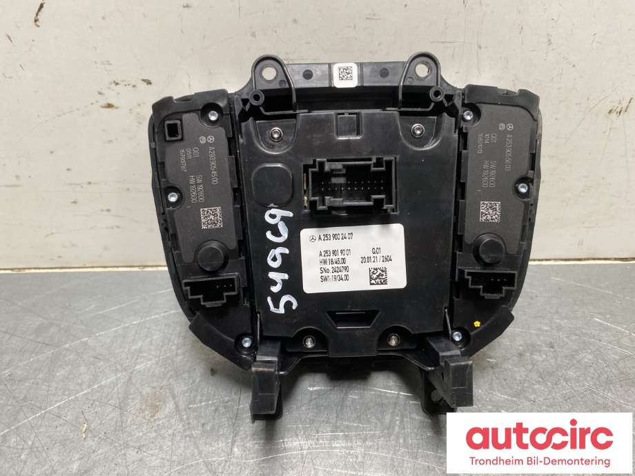 Bilstereo navigasjon betjeningspanel til Mercedes EQC 2019-->>  (A 253 900 00 08|)