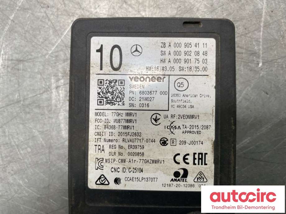 Sensor blindsone til Mercedes EQC 2019-->> (A0009054111|)