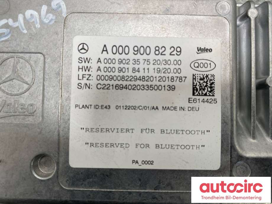 Styreenhet parkering til Mercedes EQC 2019-->>  (A 000 900 82 29|)