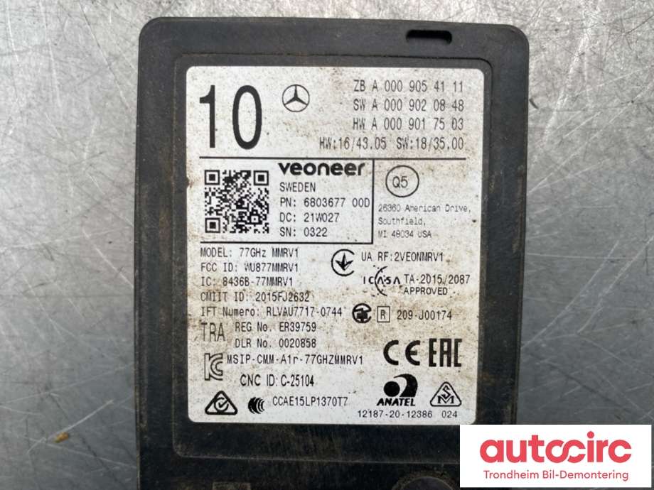 Sensor blindsone til Mercedes EQC 2019-->> (A0009054111|)
