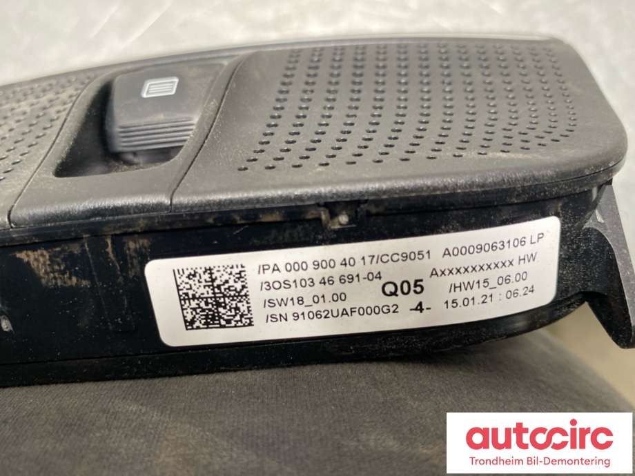 Taklyspanel til Mercedes EQC 2019-->>  (A 000 900 40 17|)