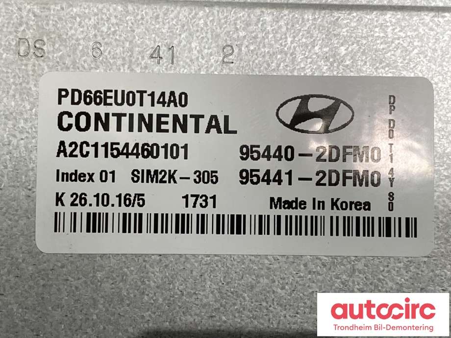 Styreenhet diverse til Hyundai i30 2017-2020 (Type III)  (95441-2DFM0|)