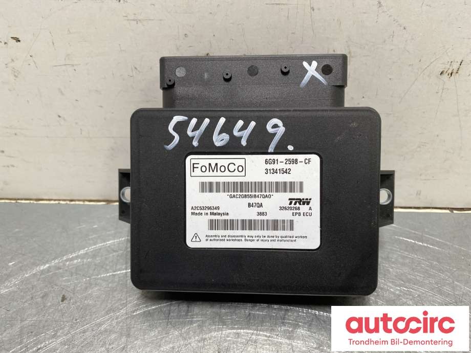 Styreenhet elektrisk parkbrems (EPB - Electric Parking Brake) til Volvo S80 2006-2013 (Type II, Fase 1) (TRW|31341542|)