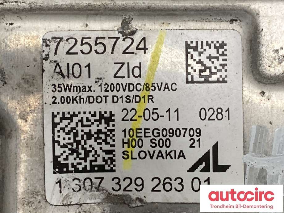 Styreenhet xenon/ballast til BMW X5 2007-2013 (E70) (E70) (63 11 7 356 250|1 307 329 263 01|)