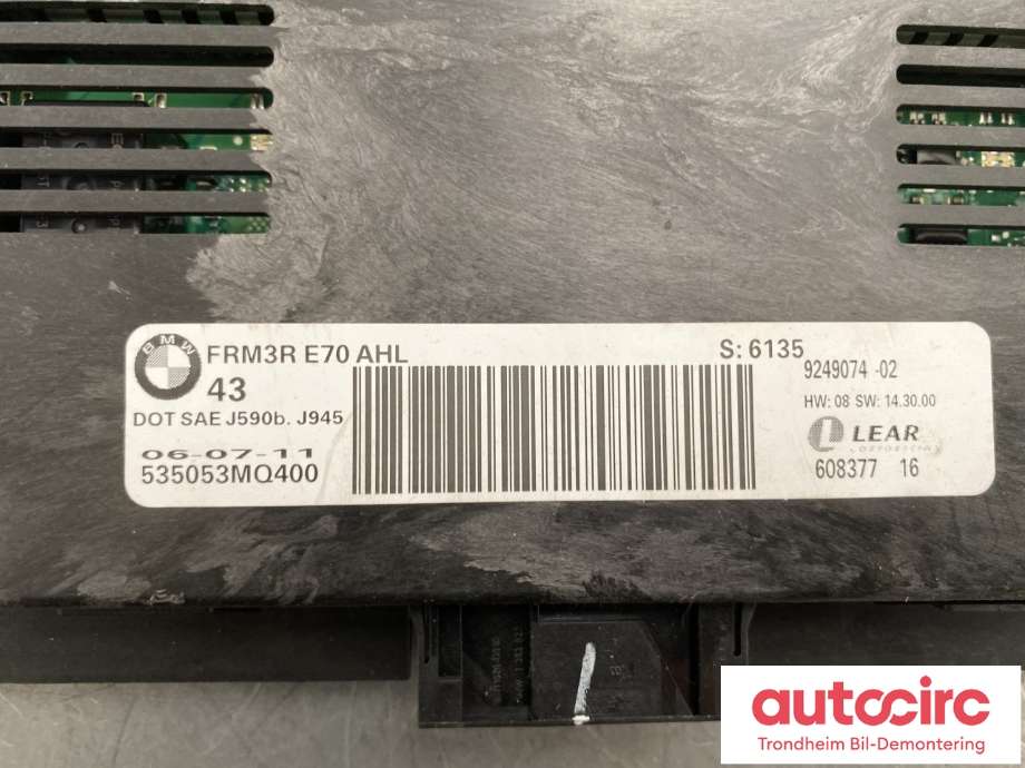 Styreenhet (FRM - Footwell Module) til BMW X5 2007-2013 (E70) (E70) (61 35 6 827 063|)