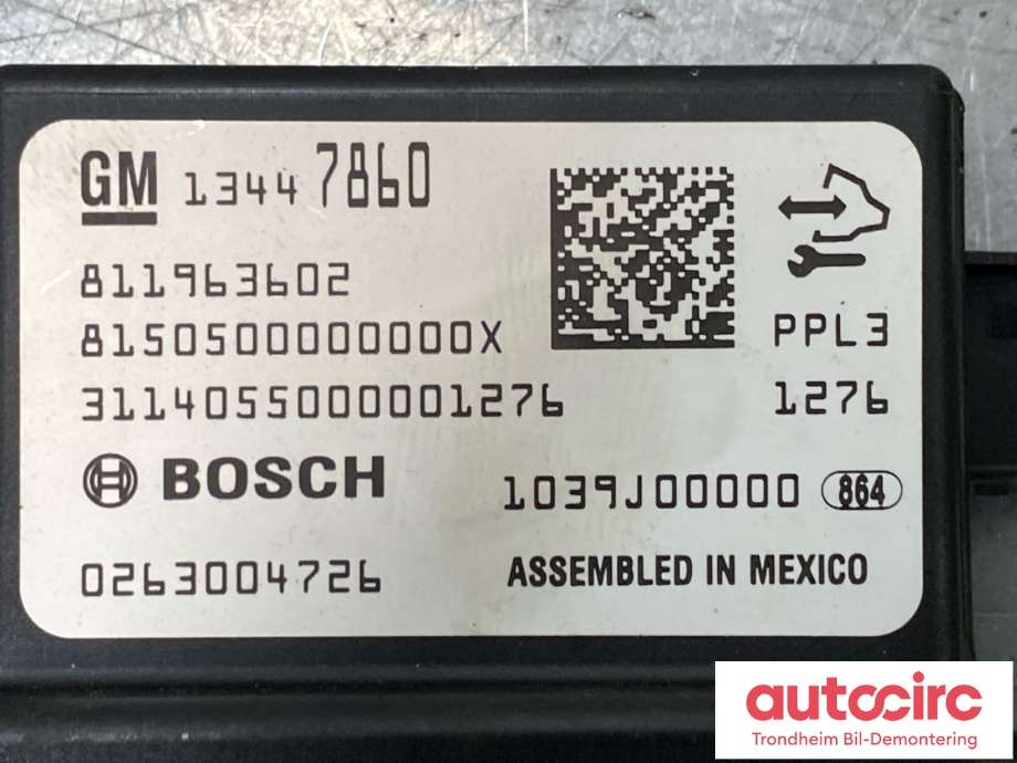 Styreenhet parkering til Opel Meriva B 2010-2017 (BOSCH|13447860|811963602|0263004726)