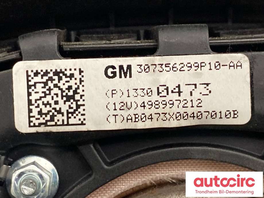 Airbag rattpute til Opel Meriva B 2010-2017 (13300473|39172523|)