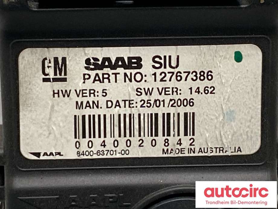 Instrumentpanel til Saab 9-5 2006-2010 (Type I, Fase 3) (12767380|)