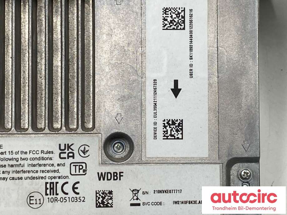 Bilstereo navigasjon til Kia e-Soul 2019-->> (Type III)  (96560-JDB0FHV|)