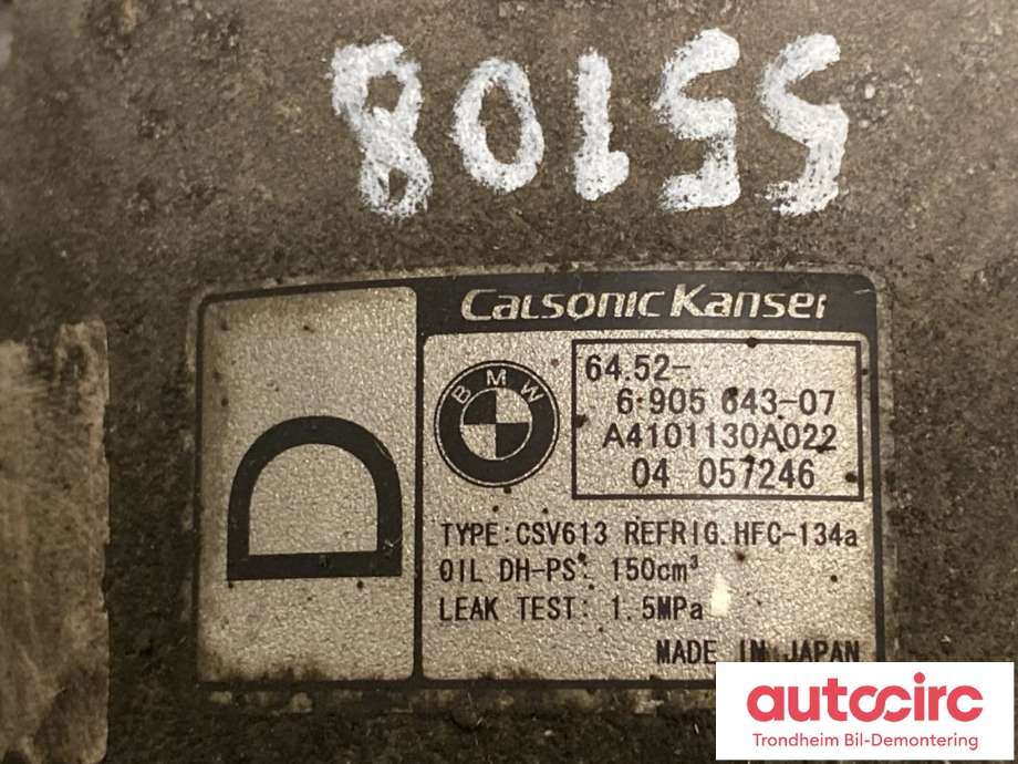 Aircondition kompressor til BMW X3 2003-2006 (Fase 1) (E83) (E83) (BMW|64 52 9 145 353|)