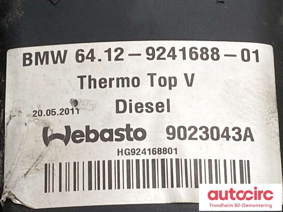 Dieselvarmer til Kia Niro 2016-2021 (WEBASTO|64 12 9 257 005|)