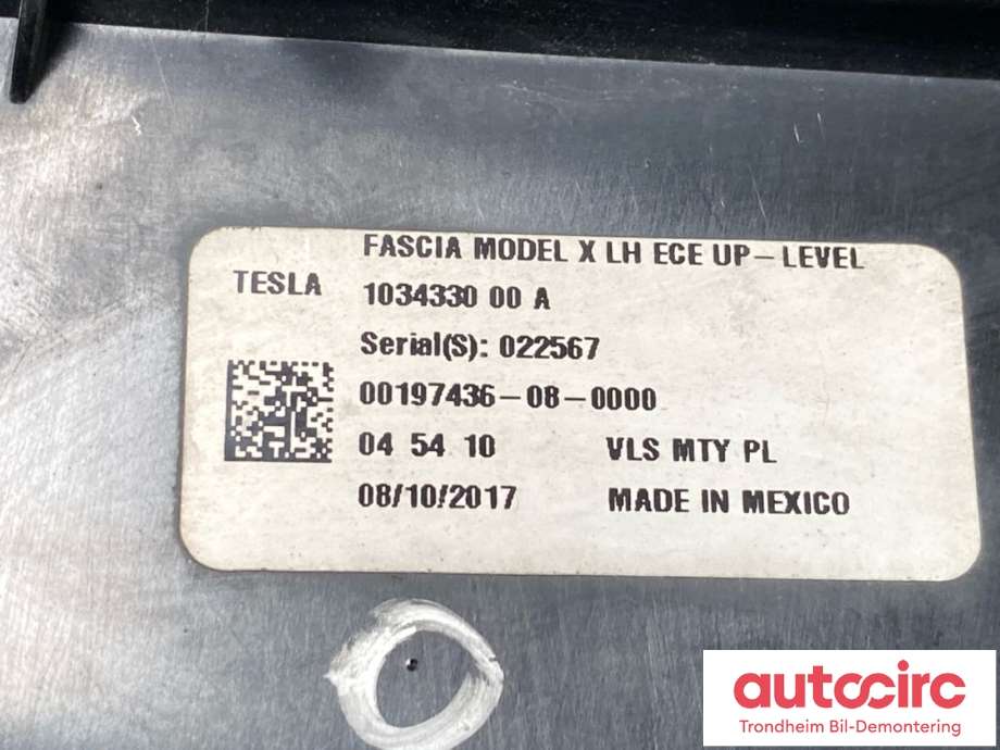 Tåkelykt venstre foran til Tesla Model X 2016-->>  (TESLA|1034330-00-A|)
