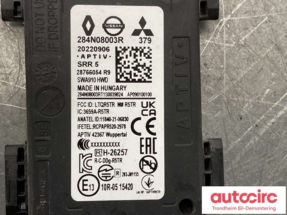 Sensor blindsone til Renault Megane E-Tech 2022-->>  (VB|284N07512R|)