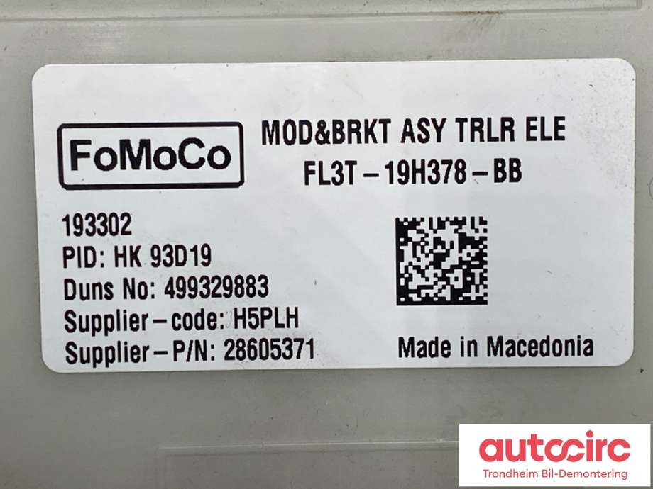 Styreenhet diverse til Ford F-150 Raptor 2017-2020 (P552) (P552) (FL3Z19H332B|)