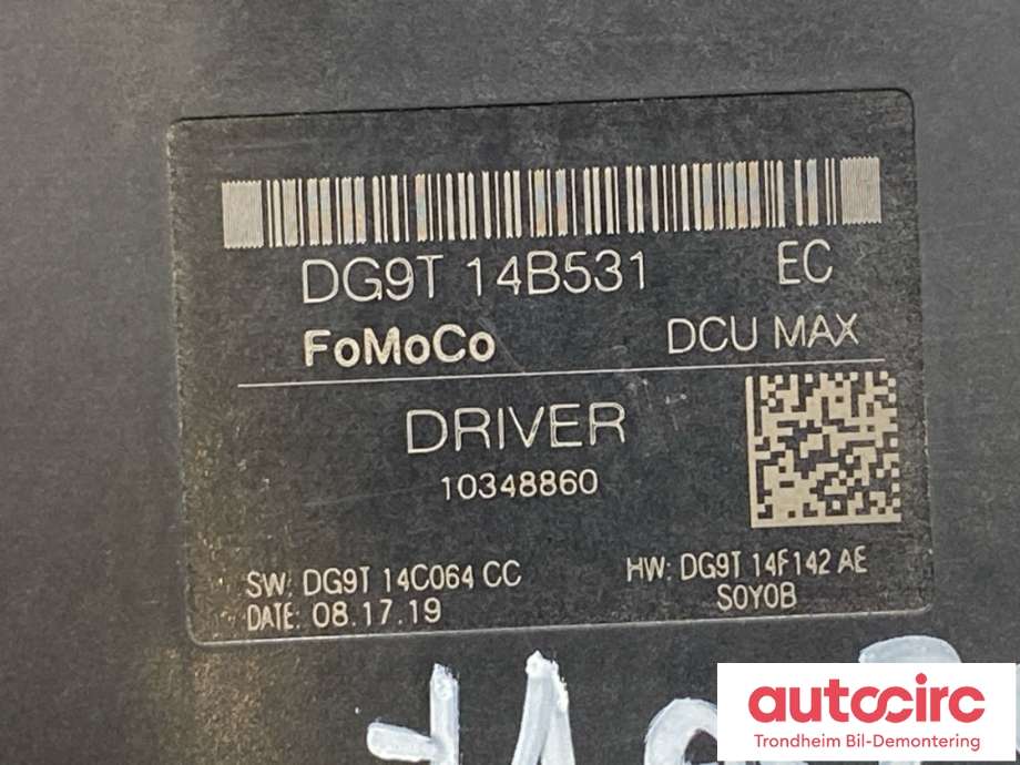 Styreenhet dør venstre foran til Ford F-150 Raptor 2017-2020 (P552) (P552) (DG9T-14B531-EC|)