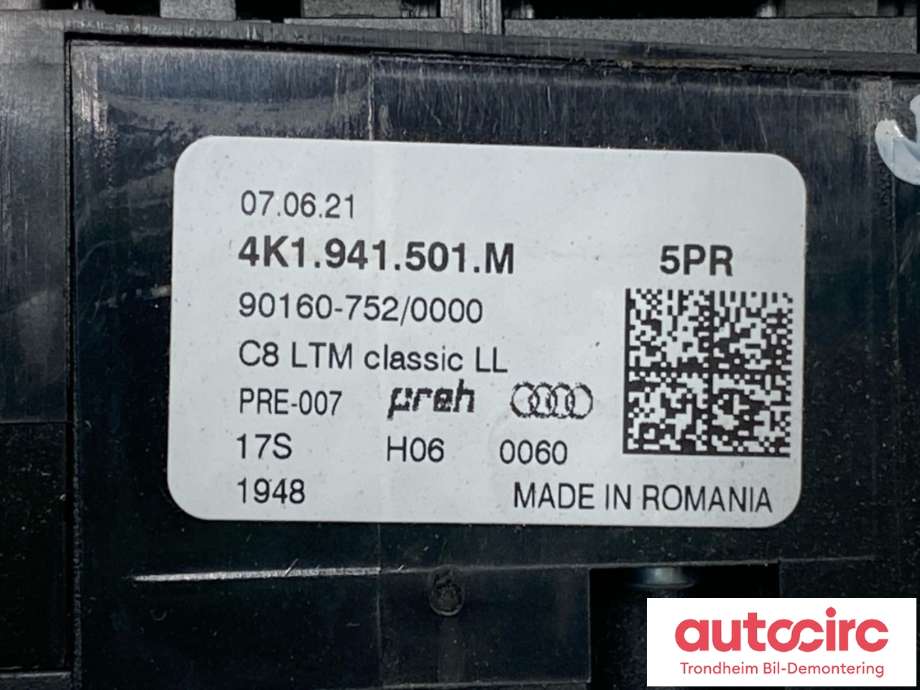 Bryter lys til Audi e-tron 2018-->>  (4K1941501M|)
