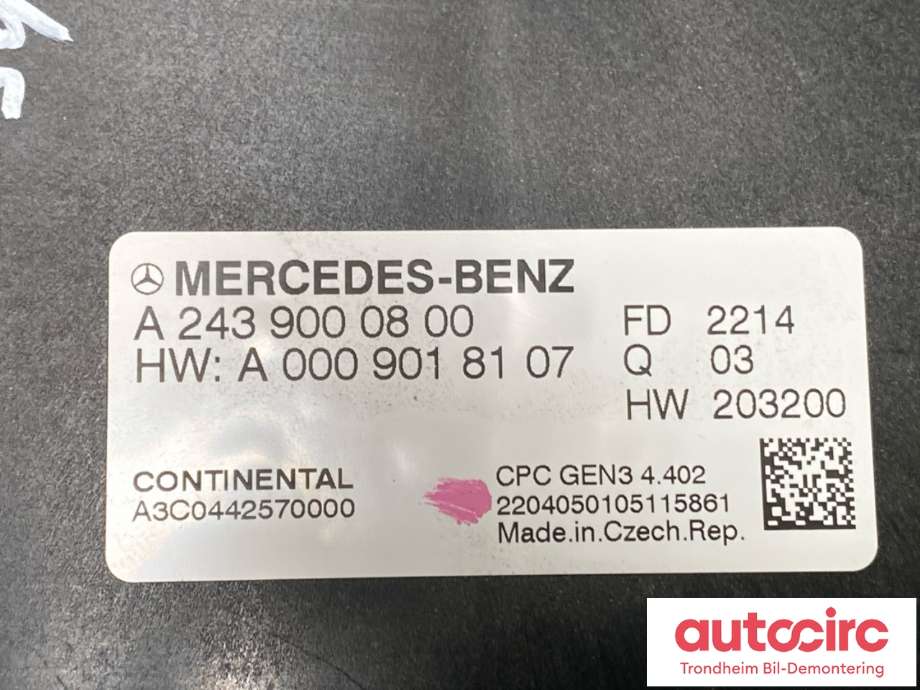 Styreenhet girkasse til Mercedes EQB 2022-->>  (A2439000800|)