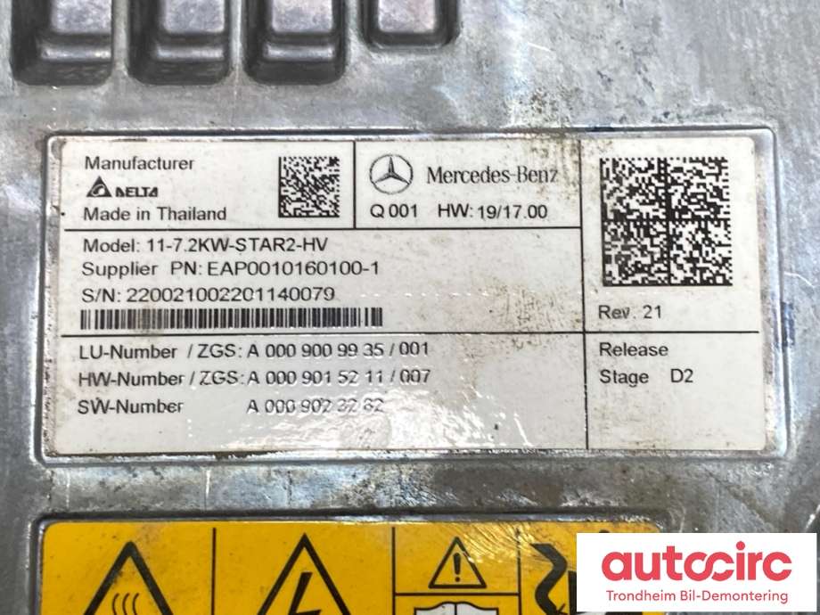 Batterilader (OBC - On Board Charger) til Mercedes EQB 2022-->>  (A0009009935|A 000 900 26 50|)