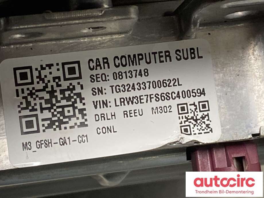 Styreenhet autopilot til Tesla Model 3 2024-->> (Fase 2)  (2001418-S0-E|2001418-S0-F|)
