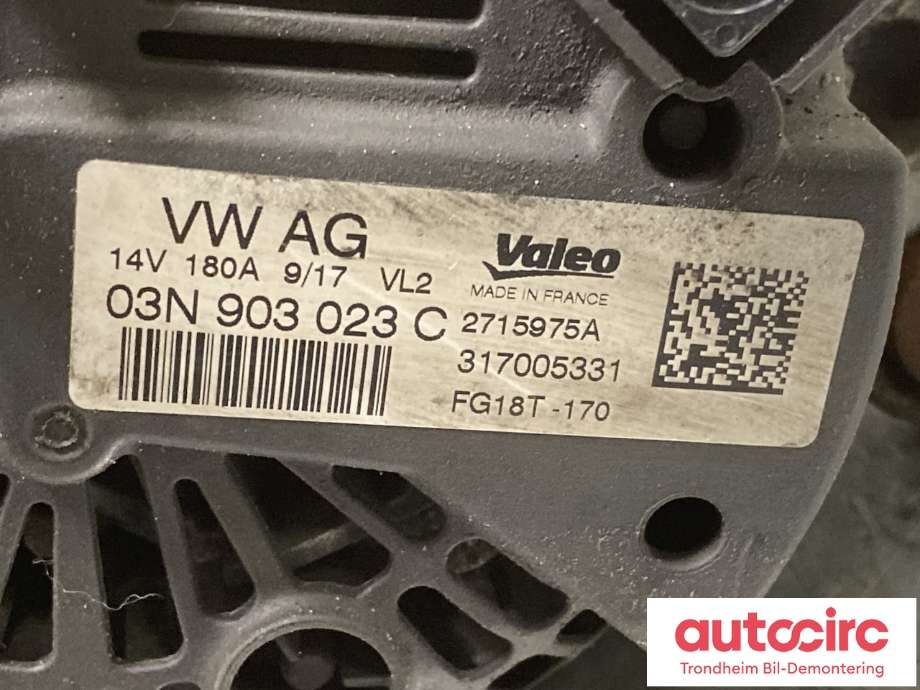 Dynamo diesel til VW Transporter / Caravelle 2015-2019 (T6) (T6) (03N903023C|)