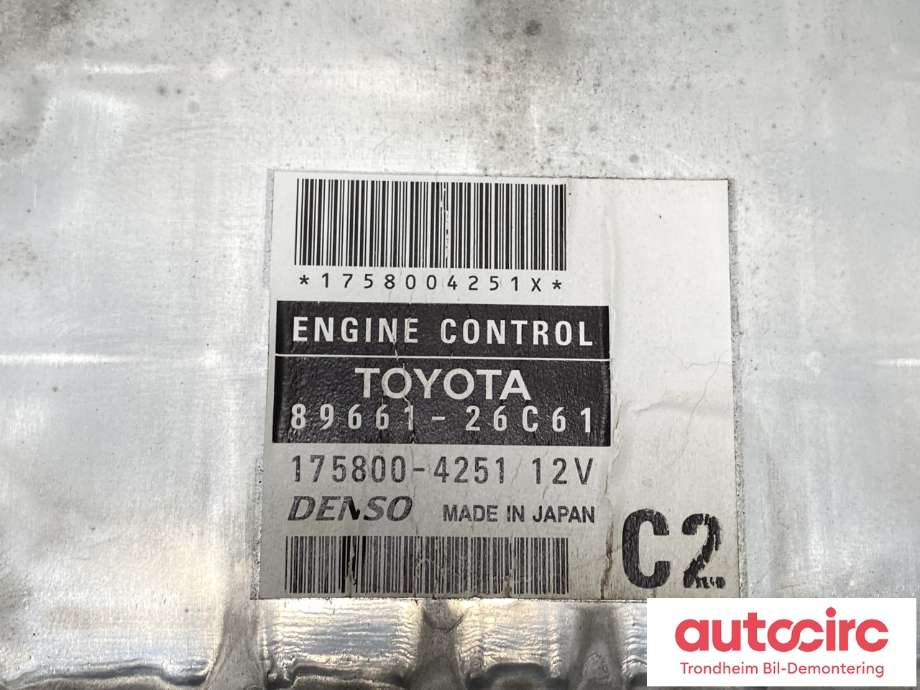 Styreenhet motor til Toyota Hiace 2007-2012 (Fase 3)  (DENSO|8966126C61|1758004251|)