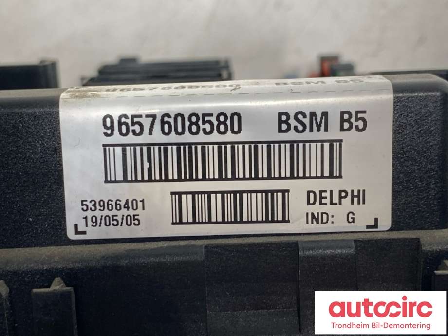 Sikringsboks motorrom til Peugeot 307 2001-2004 (Fase 1)  (9657608580|6580 J0|6580 HS)