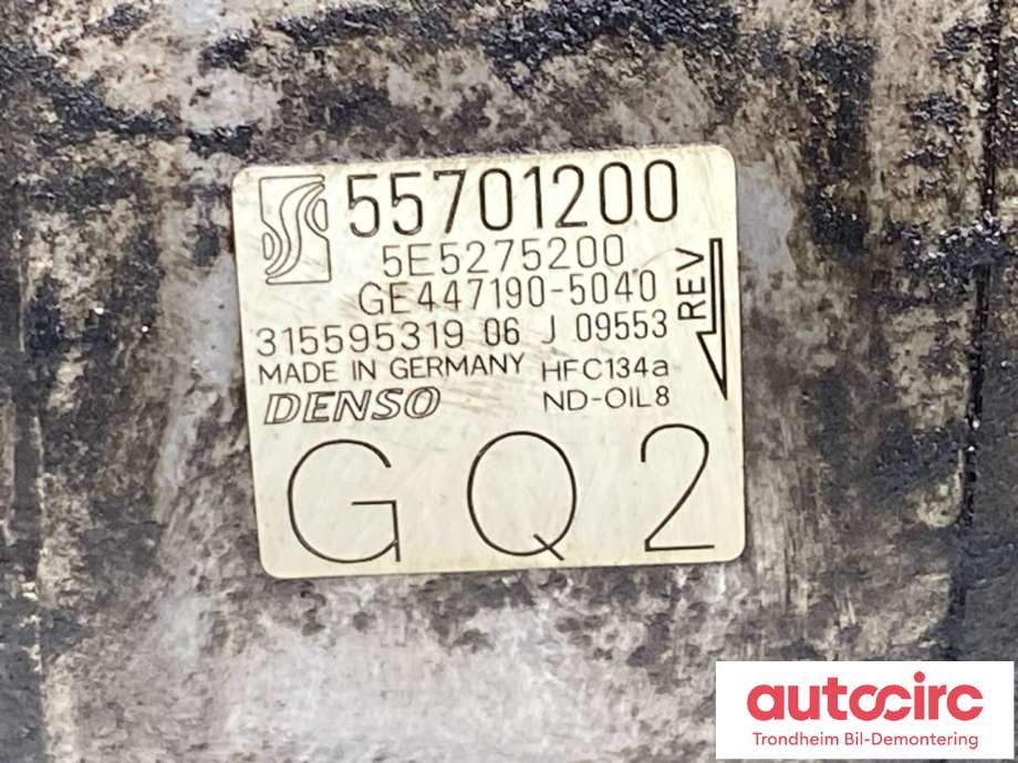 Aircondition kompressor til Opel Corsa D 2006-2014 (DENSO|93190812|39006353|)