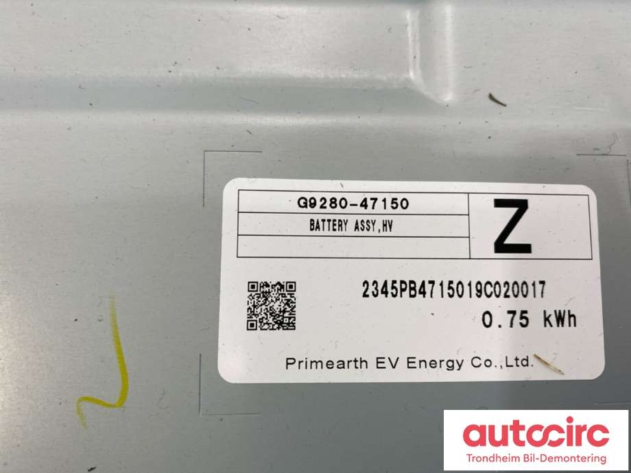 Batteripakke hybrid til Toyota C-HR 2016-->>  (G951047121|G951047251|)