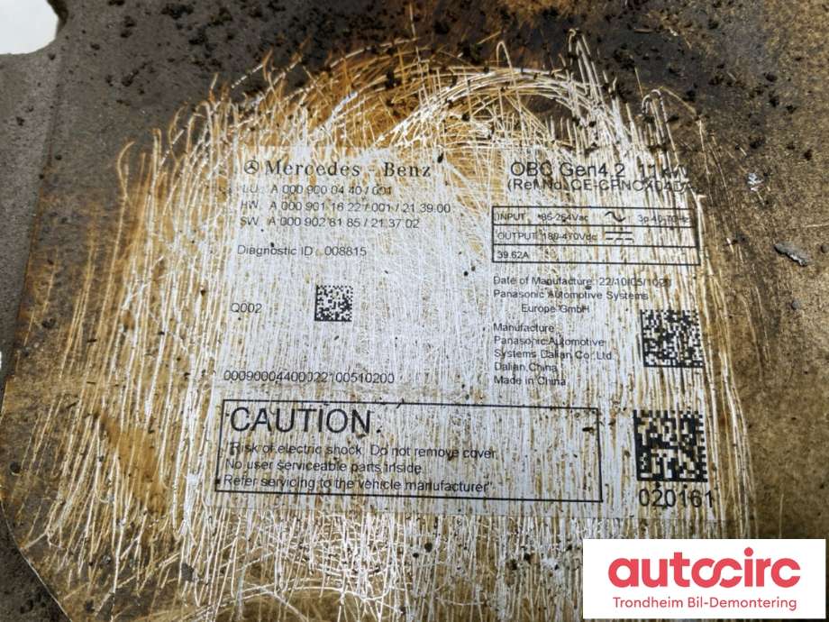 Batterilader (OBC - On Board Charger) til Mercedes EQE 2022-->> (A0009000440|A0009006842|A0009007142)