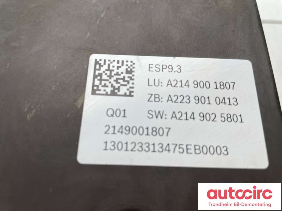 ABS sentral til Mercedes EQE 2022-->>  (A2149001807|A 214 900 19 07|)