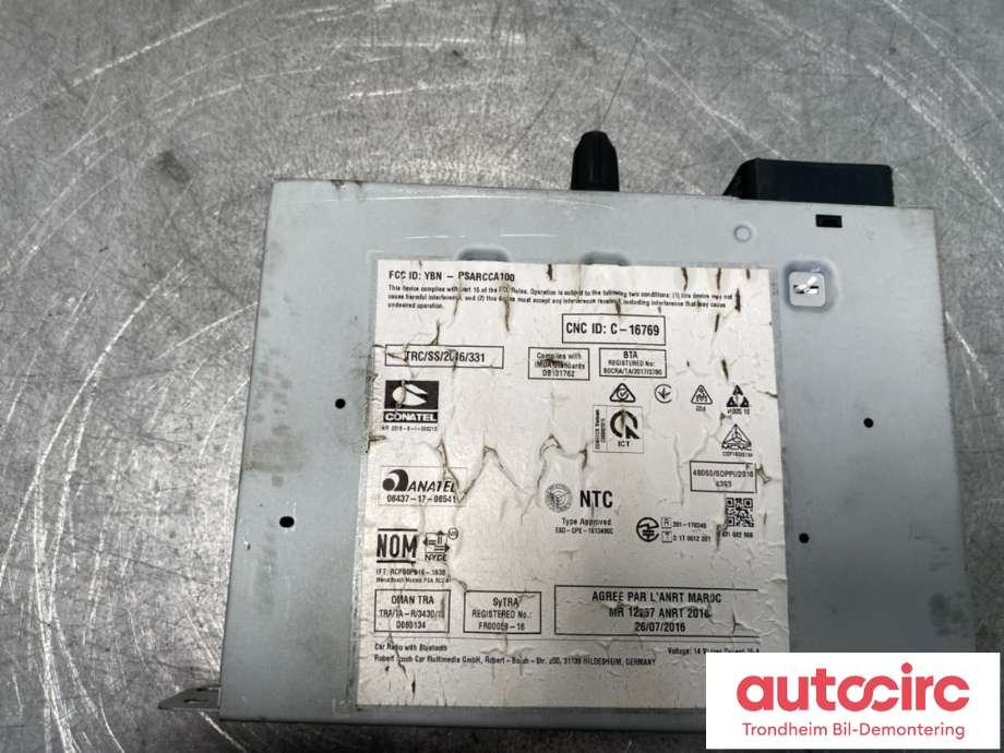 Bilstereo til Peugeot Expert 2016-->> (Type III)  (16 666 342 80|16 883 092 80|)