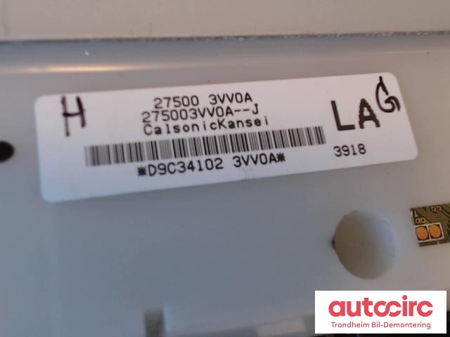 Varmeapparat betjening til Nissan Note 2013-2017 (Type II)  (..|275003VV0A|275003VV0A-J|)