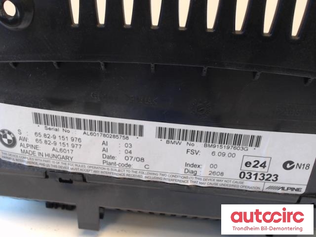 Bilstereo navigasjon skjerm til BMW 3-Serie 2005-2011 (E90/E91/E92/E93) (E90/E91/E92/E93) (SKJERM, LITEN TYPE|65829151976|65829151977|65829118721)