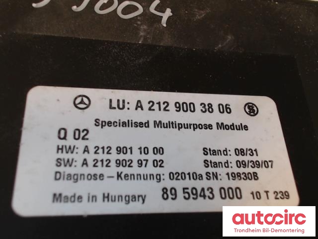 Styreenhet diverse til Mercedes E-Klasse 2009-2013 (Fase 1) (W212) (W212) (..|A2129003806|A2129000029|)