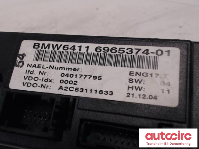 Varmeapparat betjening til BMW 1-Serie 2004-2011 (E81/E82/E87/E88) (E81/E82/E87/E88) (..|6411 6965374-01|9313740|64119313740)