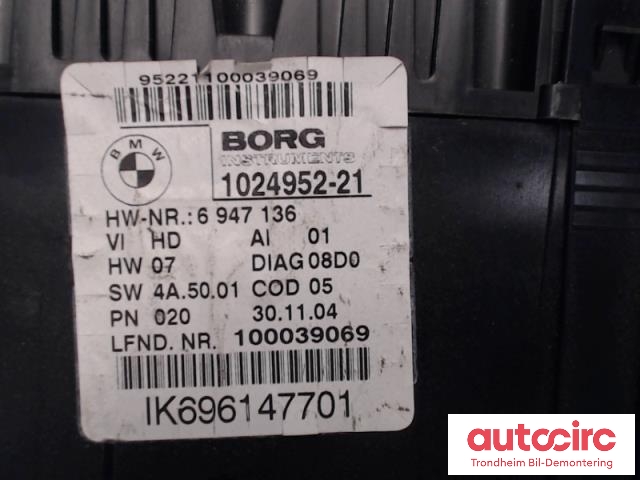 Instrumentpanel til BMW 1-Serie 2004-2011 (E81/E82/E87/E88) (E81/E82/E87/E88) (BORG INTRUMENTS|6479136|9283801|62109283801)